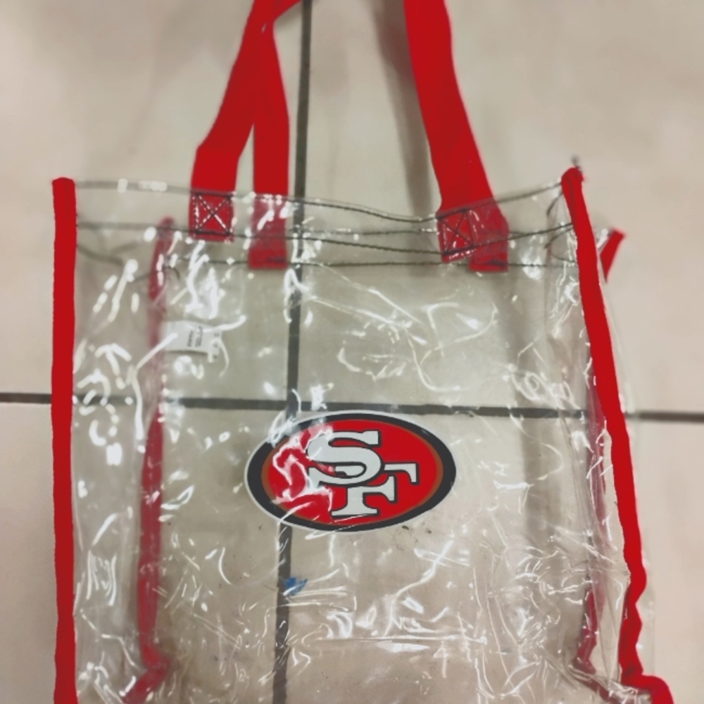 NFL SF 49ers Clear Tote Stadium Bag Security Approved